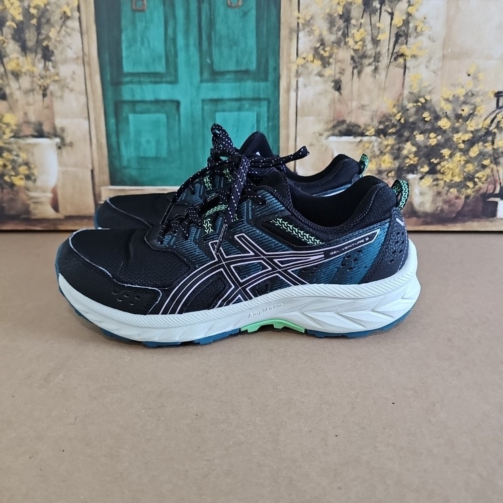 ASICS Gel Venture 9 Women's Size 9 Running Shoes Black Purple Comfort Sneakers
